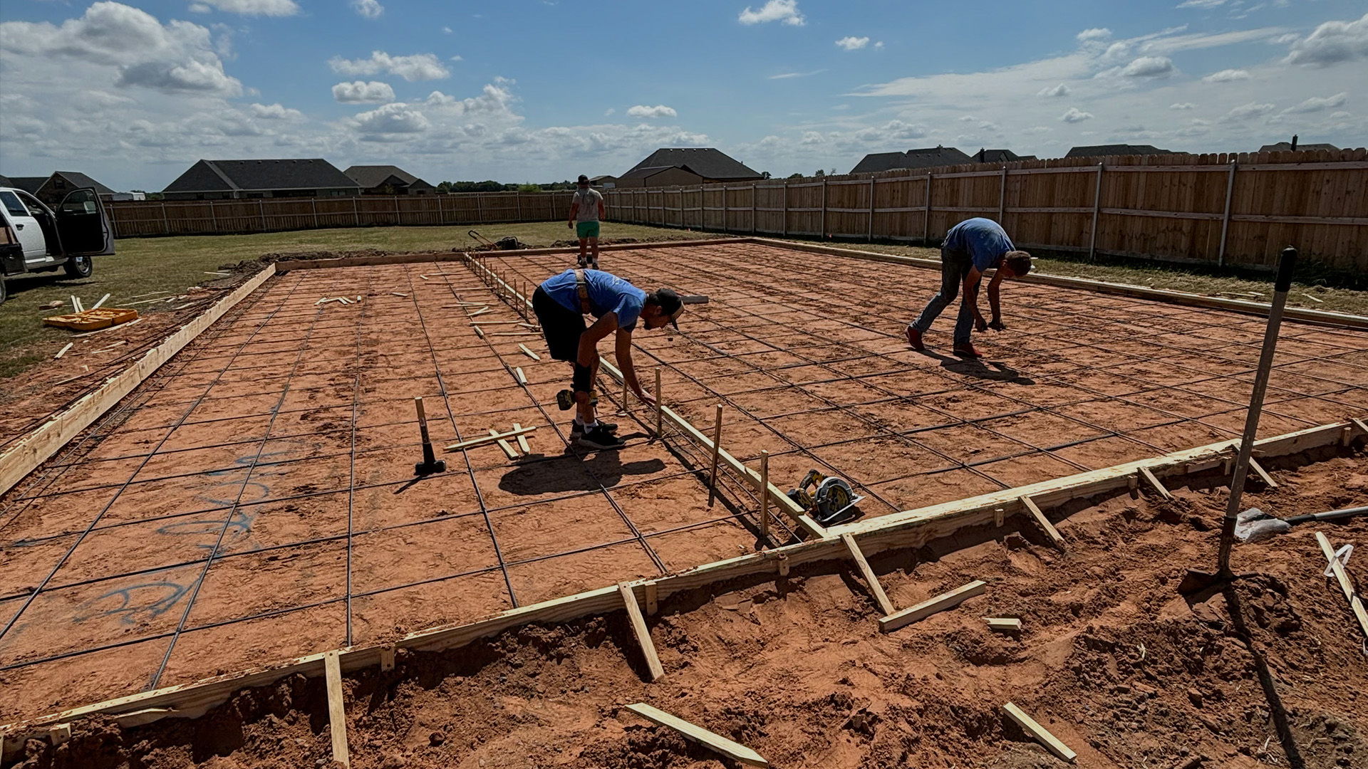 Professional concrete contractors at work on a project.