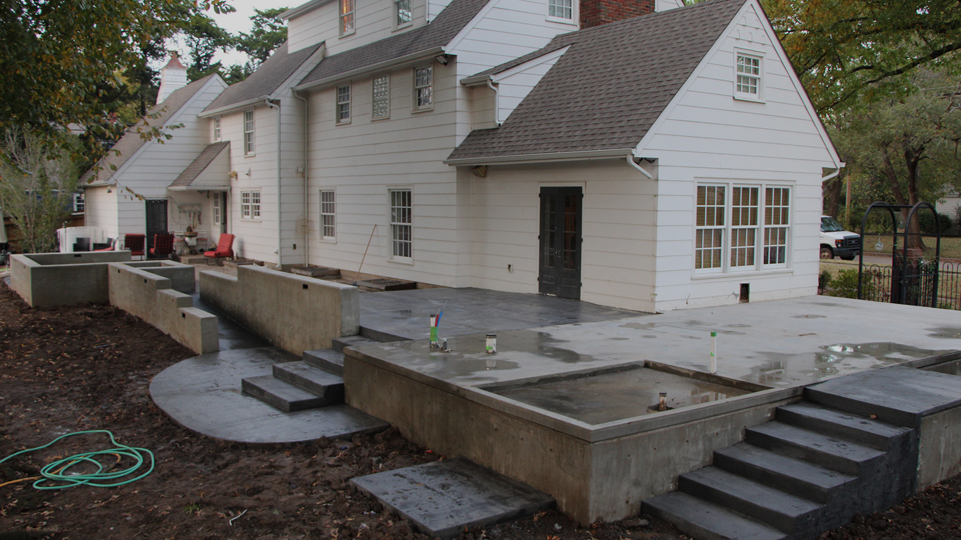 Professional concrete contractors at work on a project.